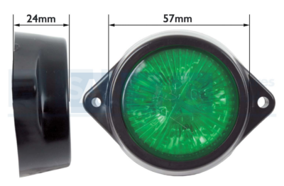 LED MARKER LAMP GREEN 4LED 10-30V