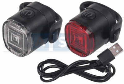 BICYCLE RECHARGEABLE FRT/REAR COMBO LIGHT /BRIGHT LED/INCL. USB-C CABLE