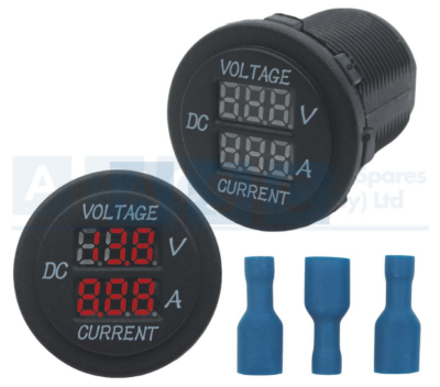 VOLTAGE AND AMP GUAGE RED WORDS