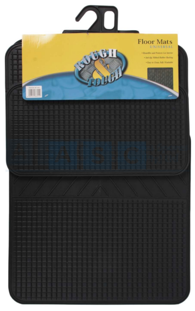 RUBBER MAT H/DUTY SET BLACK 4PCS