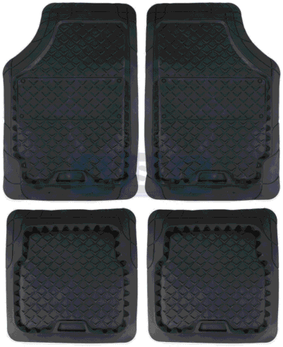 4X4 MAT SET BLACK 4PCS PVC FRT - 76X50CM REAR - 51X50CM