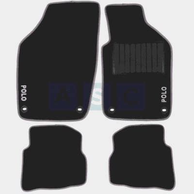 CARPET SET POLO 9N BLACK 4PCS