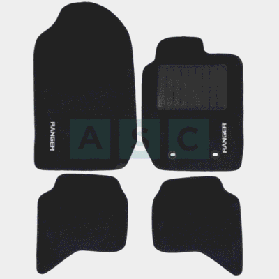 CARPET SET FORD RANGER T7 BLACK 4PCS
