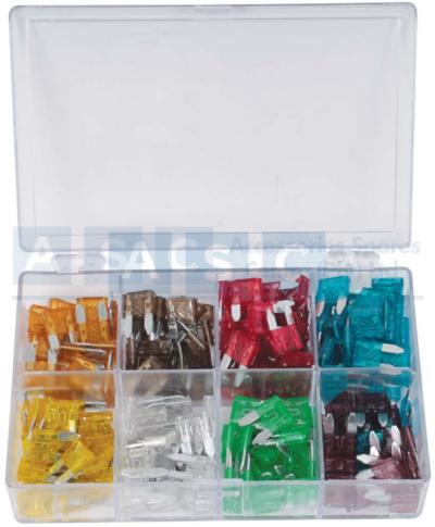 MINI PLUG IN FUSE ASSORTED 200PCS 5amp x 20pc/7.5amp x 20pcs/10ampx40pc/