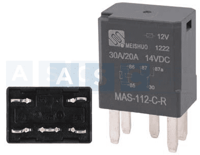 RELAY 12v  5 PIN MINI RECTANGULAR ALSO UNIVERSAL