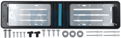 NUMBER PLATE HOLDER 520mm x 113mm LONG INC.METAL BACKING FITTINGS AND INSTRUCT.