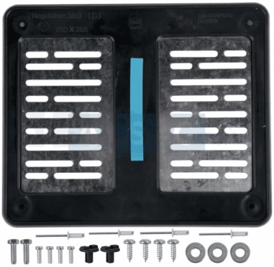 NUMBER PLATE HOLDER 250mm x 205mm square ALSO FITS BIKE