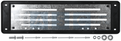 NUMBER PLATE HOLDER   440mm x 120mm STD. INC.METAL BACKING FITTINGS AND INSTRUCT.