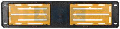 NUMBER PLATE HOLDER 520mm x 113mm LONG W-YELLOW PLASTIC DOUBLE INSERT