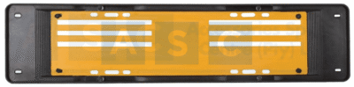 NUMBER PLATE HOLDER 520mm x 113mm LONG W-YELLOW PLASTIC INSERT