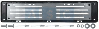 NUMBER PLATE HOLDER 520mm x 113mm LONG INC.METAL BACKING FITTINGS AND INSTRUCT.