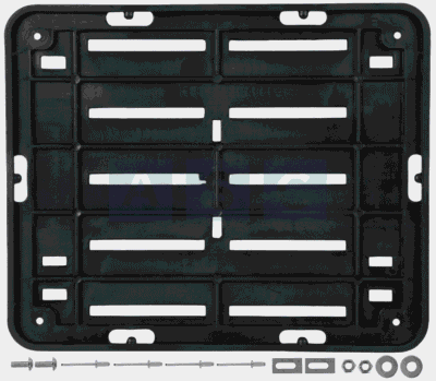NUMBER PLATE HOLDER 250mm x 205mm square WITH SCREW / POP RIVETS ALSO FITS BIKE