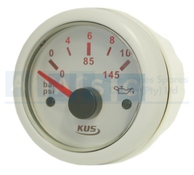 OIL PRESSURE GAUGE 52MM WHITE DISCONTINUED