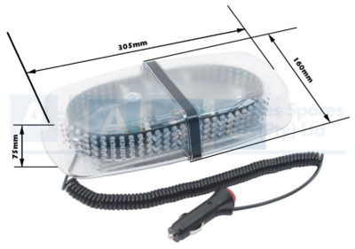 LED BAR LAMP YELLOW MAGNETIC 12V 240LEDS 300X158X68MM