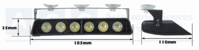 LED W/SCREEN WARNING LAMP CLEAR 12V 6LED 1W X6LED ABS PC 20X10X3CM