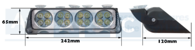 LED W/SCREEN WARNING LAMP CLEAR 12V 1WX12LED ABS PC 245X126X65MM