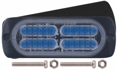 LED WARNING LAMP BLUE 12-24V 24W 3WIRES FUNCTION LIGHTENING + STROBE