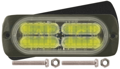 LED WARNING LAMP YELLLOW 12-24V 24W 3WIRES FUNCTION LIGHTENING + STROBE
