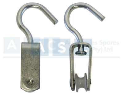SINGLE PULLEY 15MM GALV.W/NYLON WHEEL WORK LOAD = 30KG