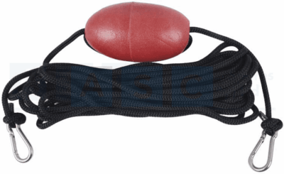 DROGUE  ANCHOR ROPE SET 6MM X 8.5M ROPE WITH PVC BALL W/ 2 SNAP HOOKS 304SS