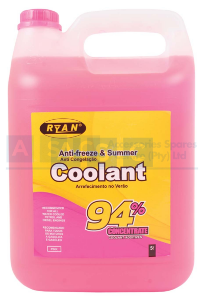 RYAN ANTI-FREEZE PINK 5L 94% M.E.G  this product needs to be