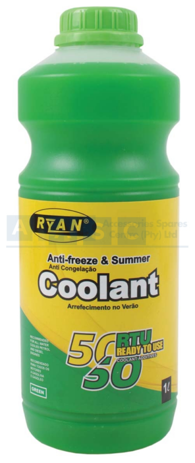 RYAN ANTI-FREEZE GREEN RTU 1L Ryan RTU 50/50 (50% MEG content)