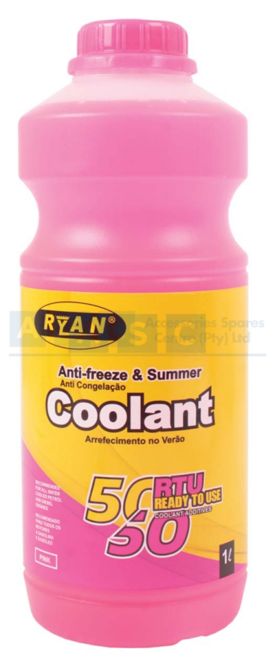 RYAN ANTI-FREEZE PINK 1L Ryan RTU 50/50 (50% MEG content)
