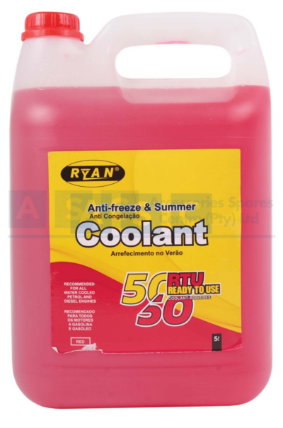RYAN ANTI-FREEZE RED RTU 5L Ryan RTU 50/50 (50% MEG content)