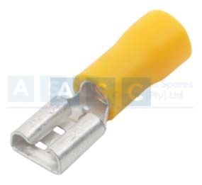 YELLOW TERMINAL FEMALE 6.3MM
