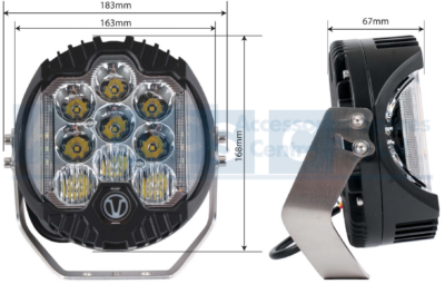SPOT LAMP LED 90W(9X10W )10-30V 8000LM 6500k CREE LEDS IP67  W/TEMP -40-70 DEG.