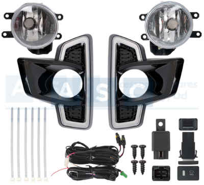SPOT LAMP SET TOYOTA HI-LUX 2017- REVO/ROCCO  BLACK/CHROME SURROUND