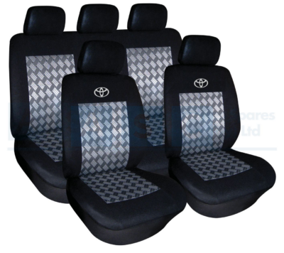 SEAT COVER 9PC BLACK TOYOTA