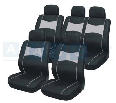 SEAT COVERS SUV GREY 10PCS 2FRT / 3 REAR & 5 HEAD REST COVER