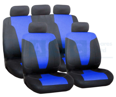 SEAT COVER 9PC BLUE RAPID
