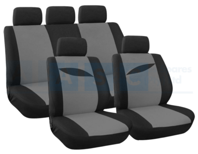 SEAT COVER 9PC GREY LEAF
