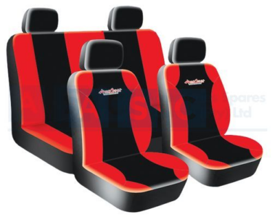SEAT COVER 8PCS RED WEST COAST