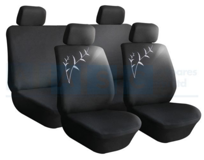 SEAT COVER 8PC BLACK X-TREND