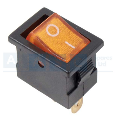 ROCKER SWITCH AMBER MINI ON-OFF 12V