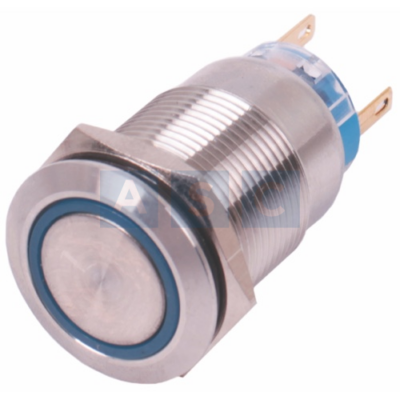 SWITCH ON/OFF W/PROOF BLUE LED 12/24v 5amp ON STAY ON THEN PUSH AGAIN STAY OFF