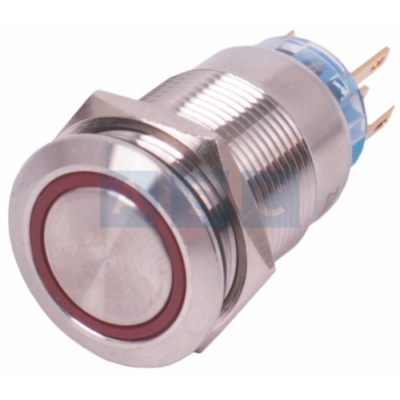 SWITCH ON/OFF W/PROOF RED LED 12/24v 5amp ON STAY ON THEN PUSH AGAIN STAY OFF