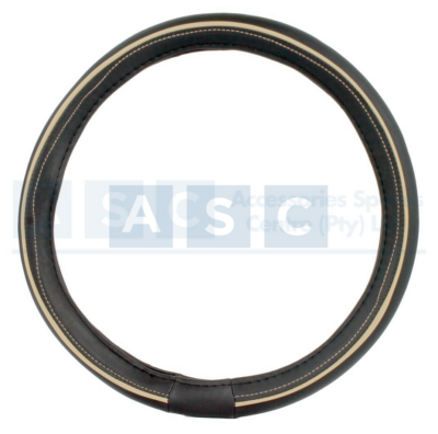 STEERING COVER PU BLACK/BEIGE
