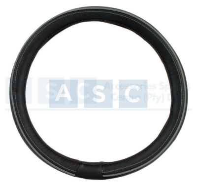 STEERING COVER PU BLACK/DARK GREY