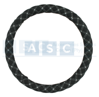 STEERING COVER PU BLACK/GREY