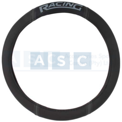 STEERING COVER PU RACING BLACK/GREY
