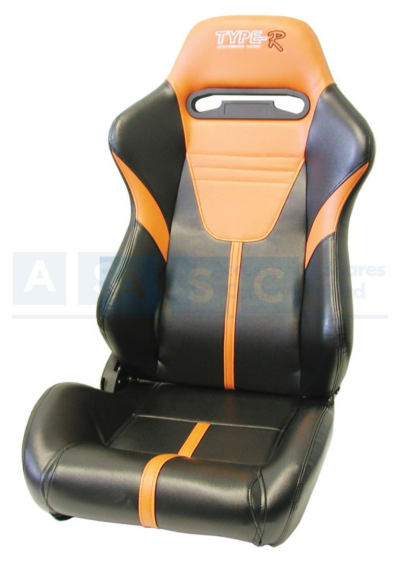 RECLINEABLE R/SEAT PVC ORANGE/BLK