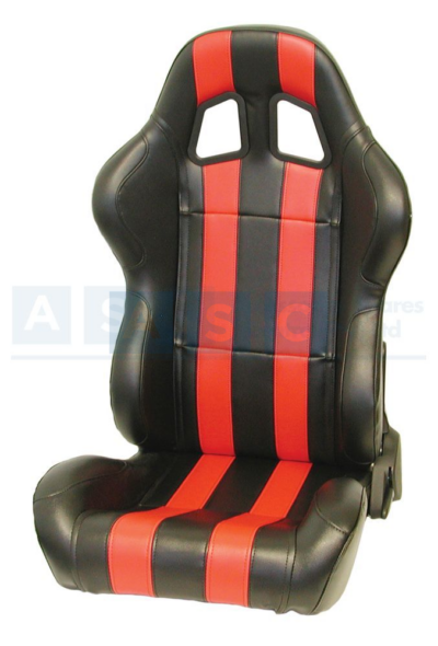 RECLINEABLE RACING SEAT PVC BLK/RED