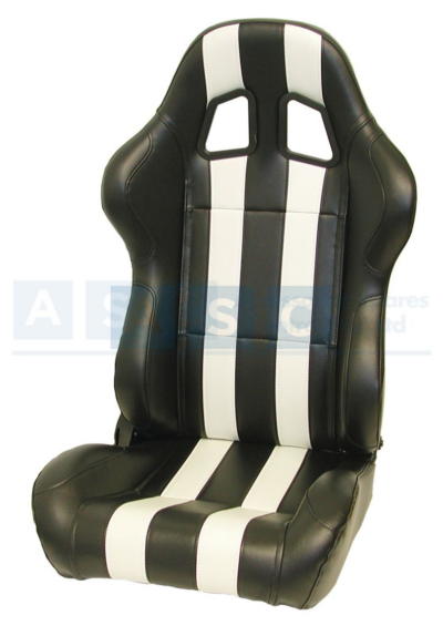 RECLINEABLE RACING SEAT PVC BLK/WHITE