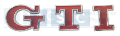 STICKER GTI  RED W/CHROME EDGING