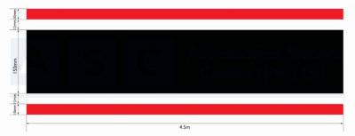 RACING STRIPS BLK/RED 20CMX4.5M