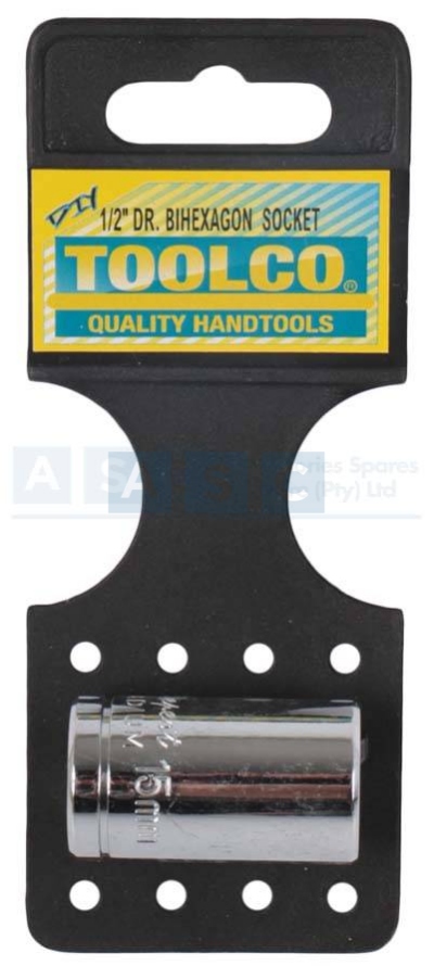 SOCKET 15MM.1/2DR.12PT CRV MIRROR POLISH FINISH